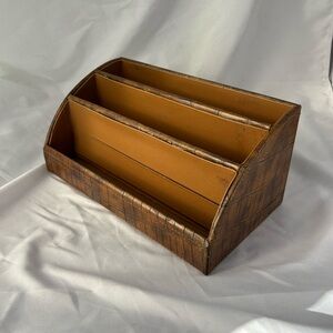 Vintage Decasso Protacini Cognac Brown Croc Italian Leather Desk Collectible